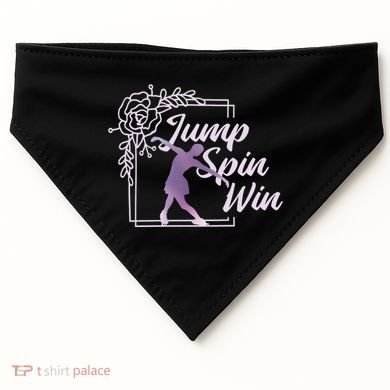 Figure Skating Jump Spin Win USA-Made Doggie Bandana