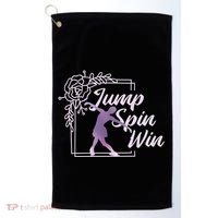 Figure Skating Jump Spin Win Golf Towel thumb 0