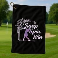 Figure Skating Jump Spin Win Golf Towel thumb 1