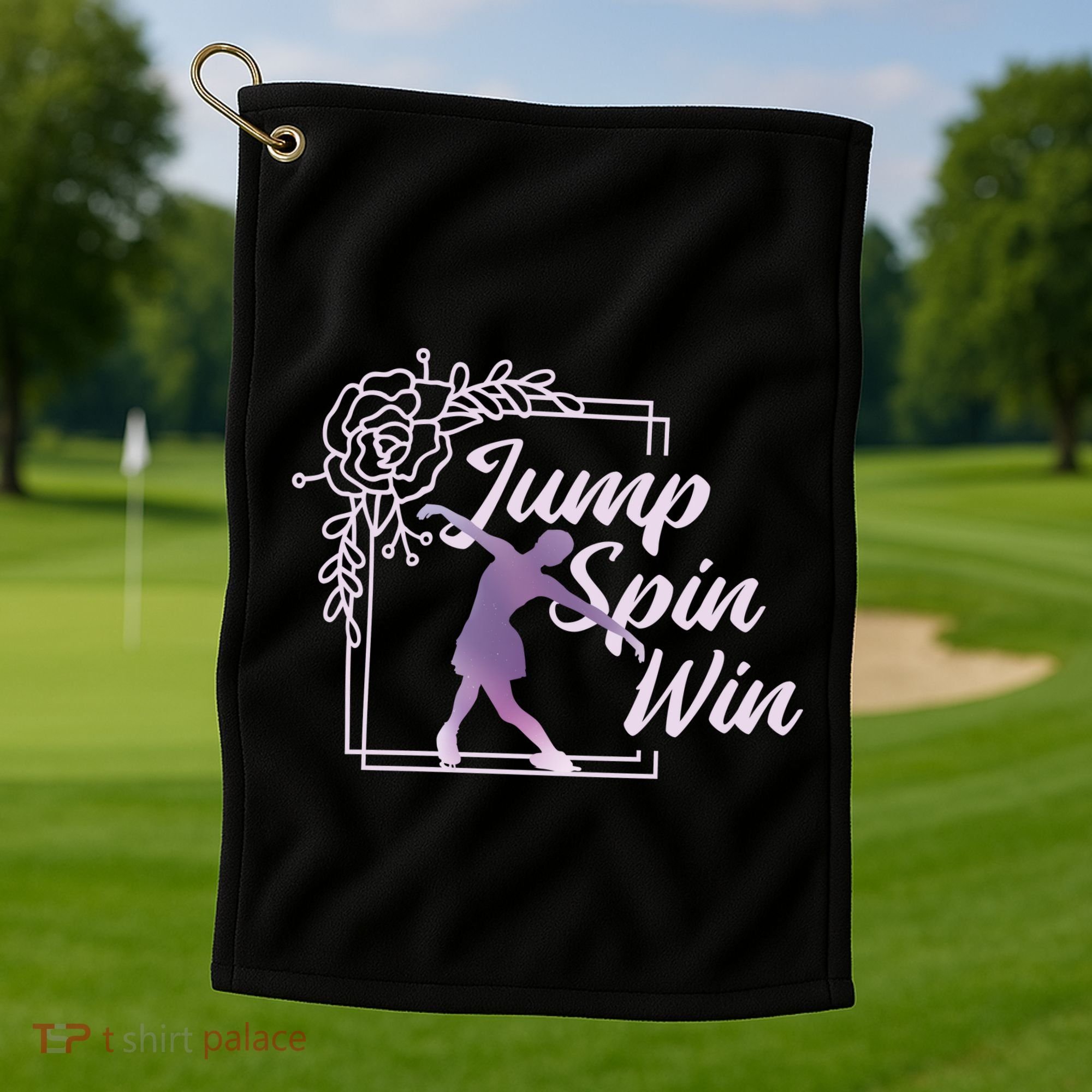 Figure Skating Jump Spin Win Golf Towel