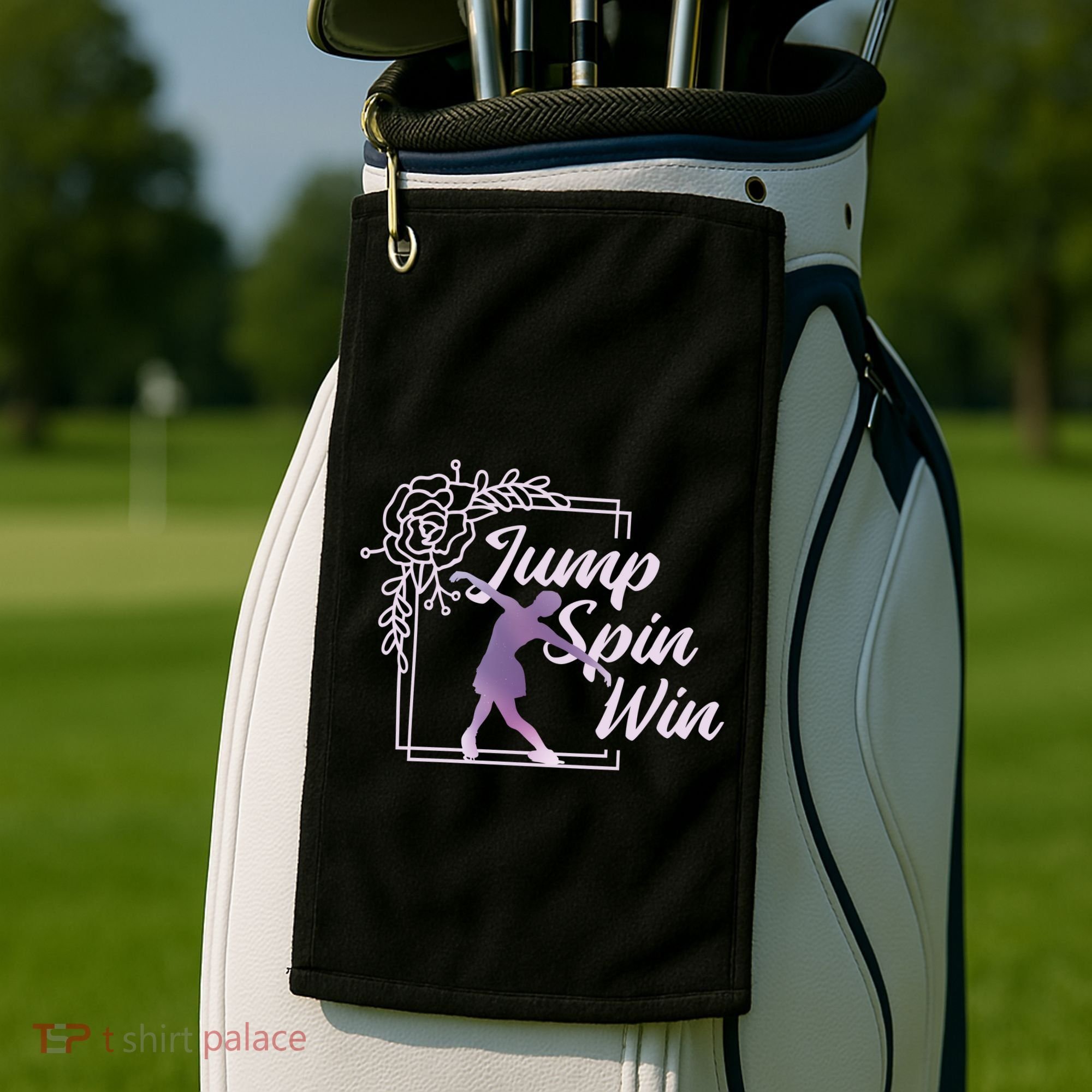 Figure Skating Jump Spin Win Golf Towel