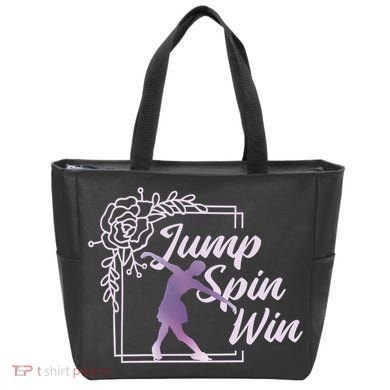 Figure Skating Jump Spin Win Tote Bag