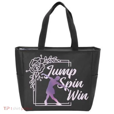 Figure Skating Jump Spin Win Tote Bag