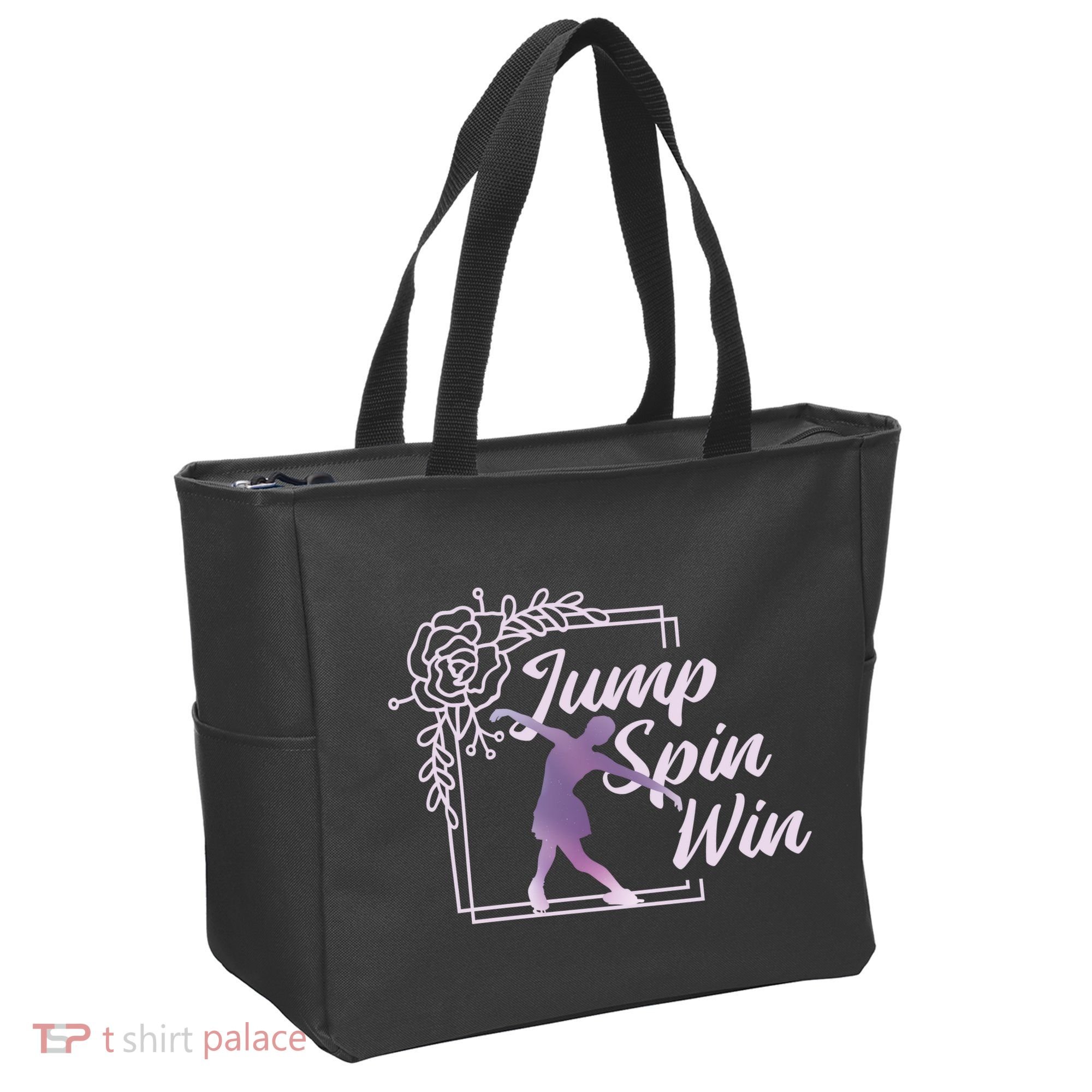 Figure Skating Jump Spin Win Tote Bag