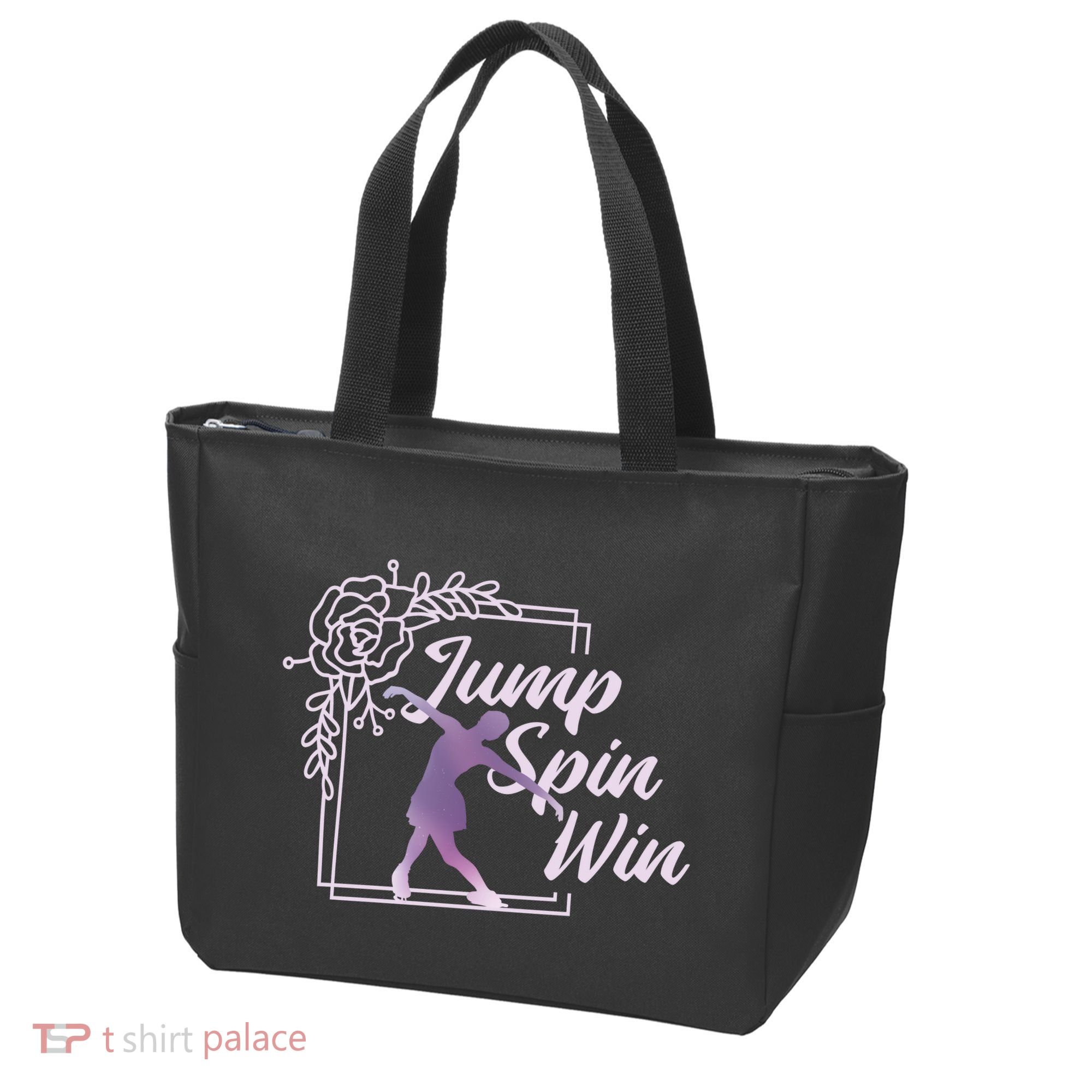 Figure Skating Jump Spin Win Tote Bag