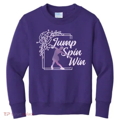 Figure Skating Jump Spin Win Kids Sweatshirt