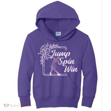 Figure Skating Jump Spin Win Kids Hoodie