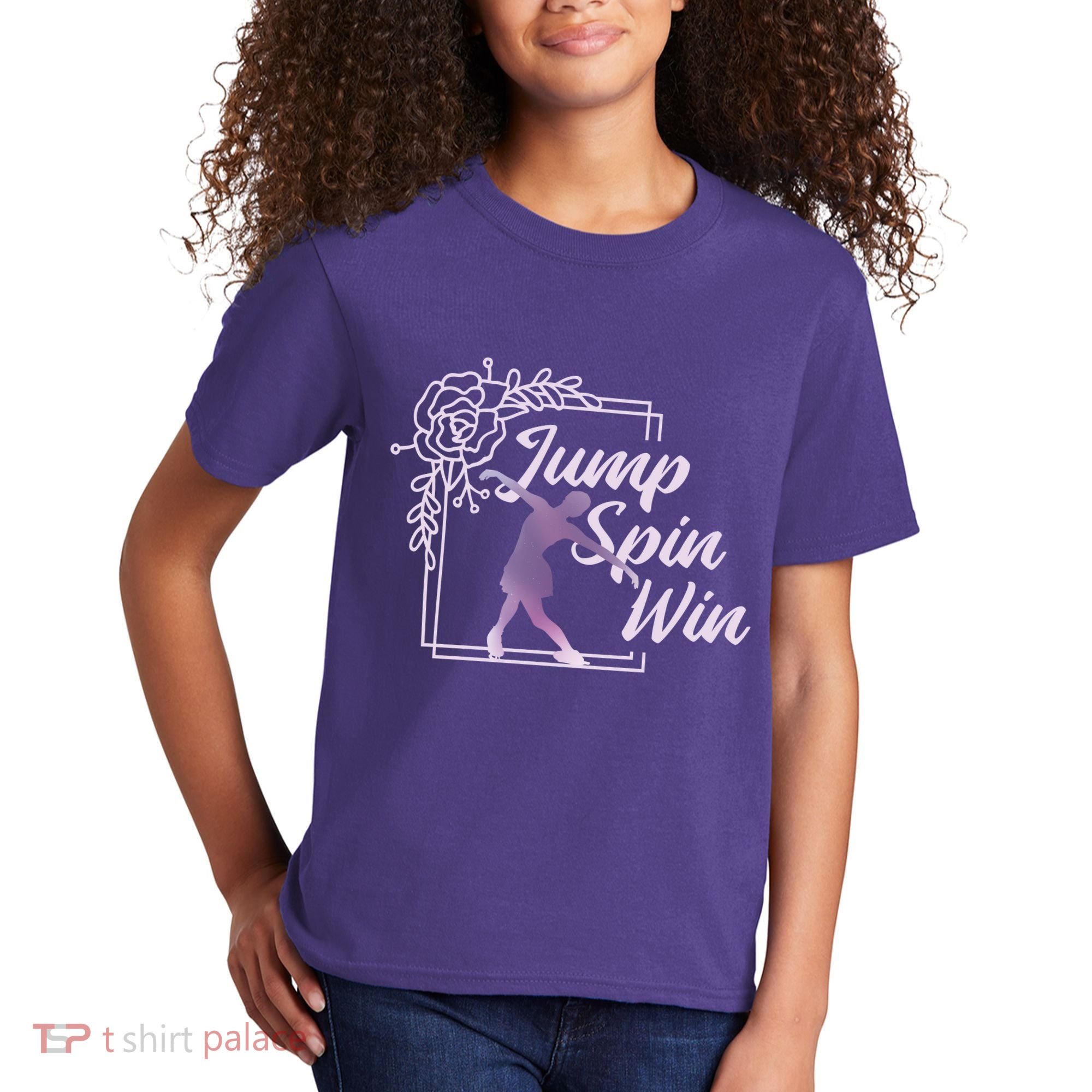 Figure Skating Jump Spin Win Kids T-Shirt