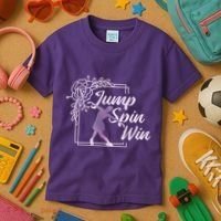 Figure Skating Jump Spin Win Kids T-Shirt thumb 3