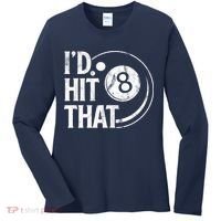 Funny Id Hit That 8 Eight Ball Billiards Pool Player Best Gift For Fan Women's Long Sleeve Shirt thumb 0