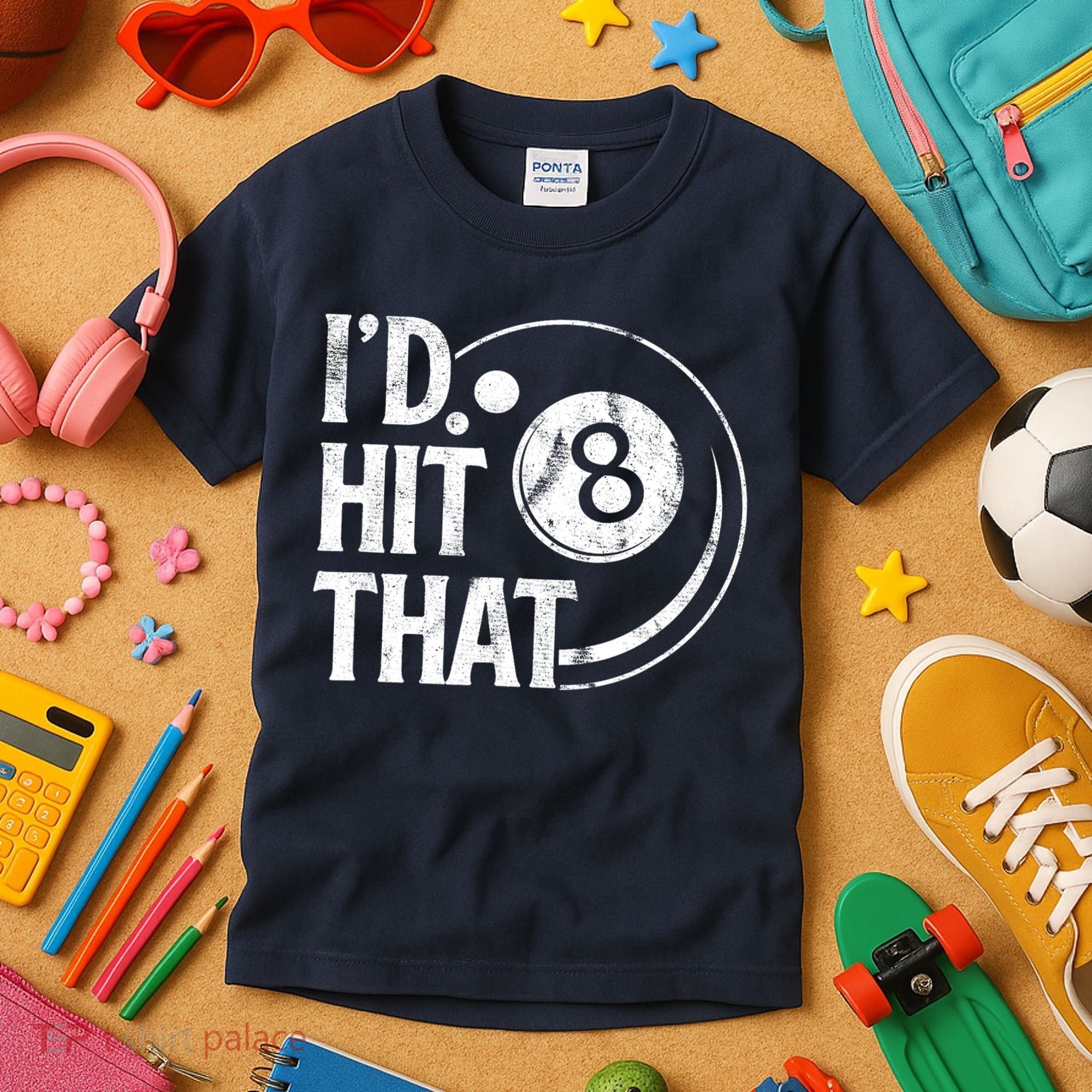 Funny Id Hit That 8 Eight Ball Billiards Pool Player Best Gift For Fan Kids T-Shirt
