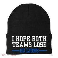 Funny I Hope Both Teams Lose Go Lions Beanie thumb 0