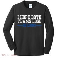 Funny I Hope Both Teams Lose Go Lions Kids Long Sleeve Shirt thumb 0