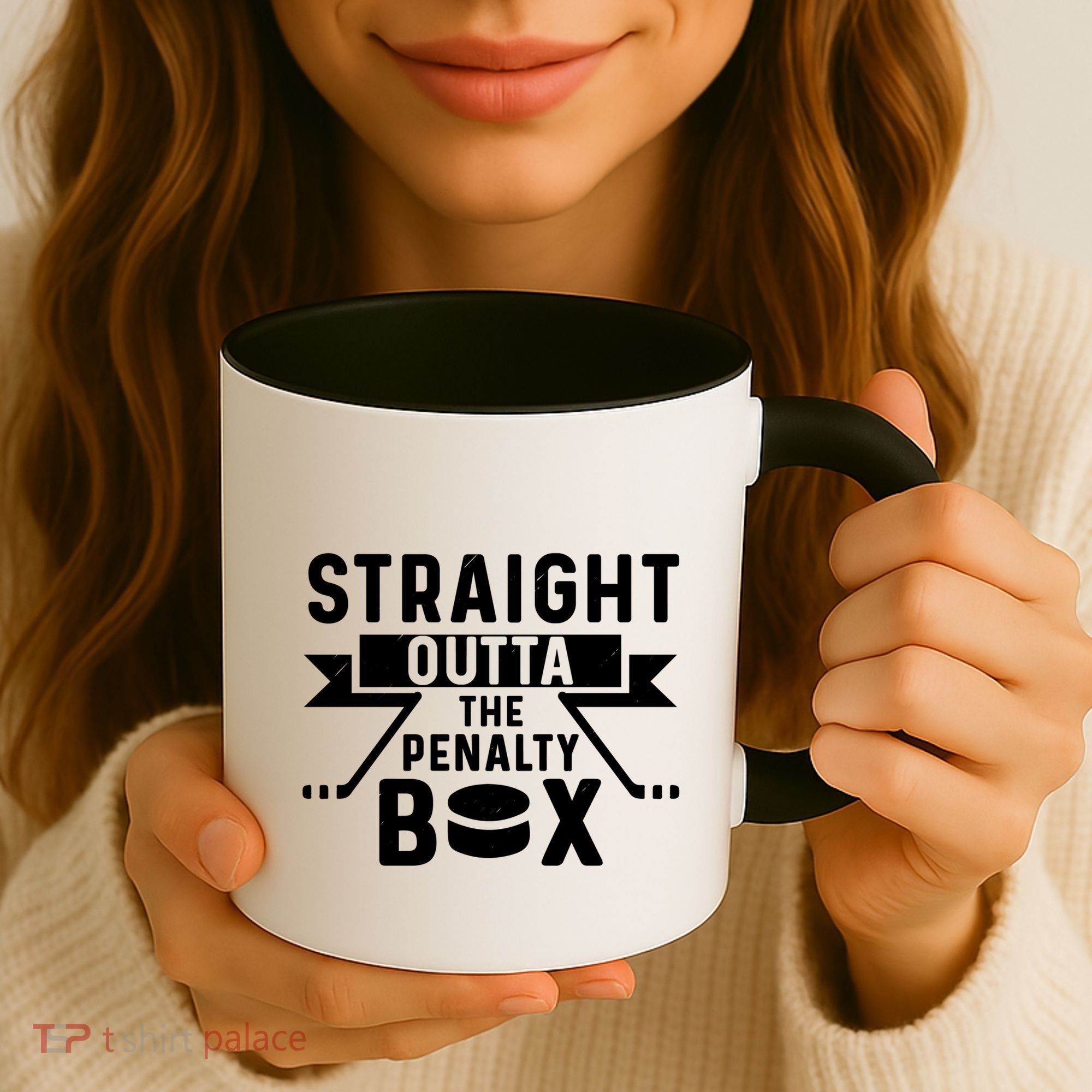 Funny Ice Hockey Player Straight Outta The Penalty Box Gift Coffee Mug