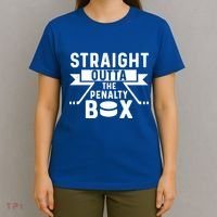 Funny Ice Hockey Player Straight Outta The Penalty Box Gift T-Shirt thumb 4