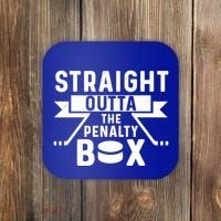 Funny Ice Hockey Player Straight Outta The Penalty Box Gift Coaster thumb 0