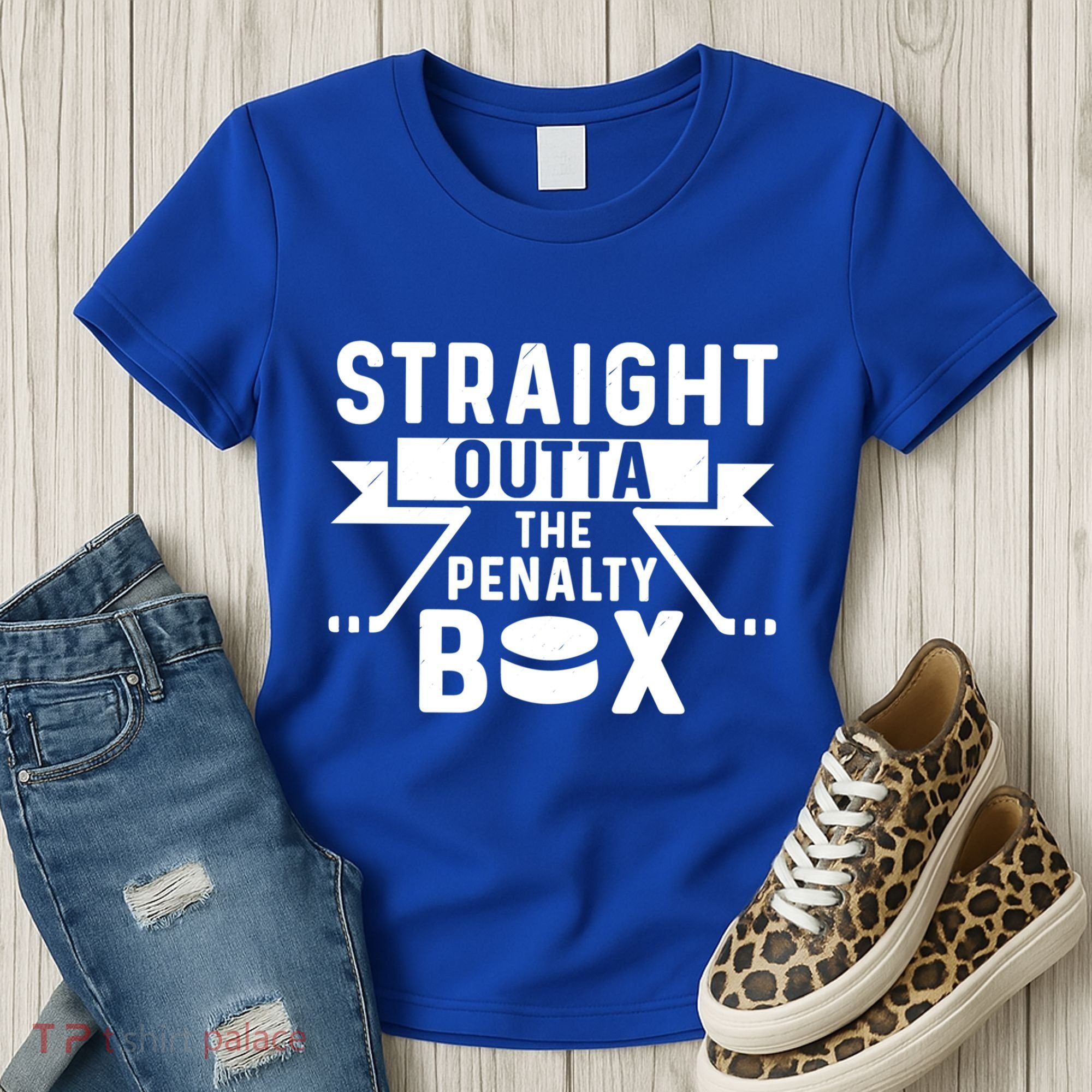 Funny Ice Hockey Player Straight Outta The Penalty Box Gift Women's T-Shirt