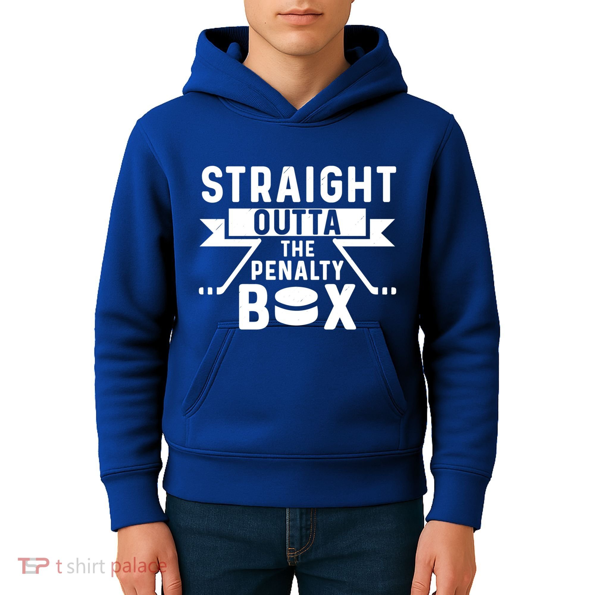 Funny Ice Hockey Player Straight Outta The Penalty Box Gift Kids Hoodie