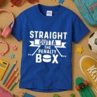 Funny Ice Hockey Player Straight Outta The Penalty Box Gift Kids T-Shirt thumb 3