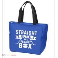 Funny Ice Hockey Player Straight Outta The Penalty Box Gift Tote Bag thumb 3