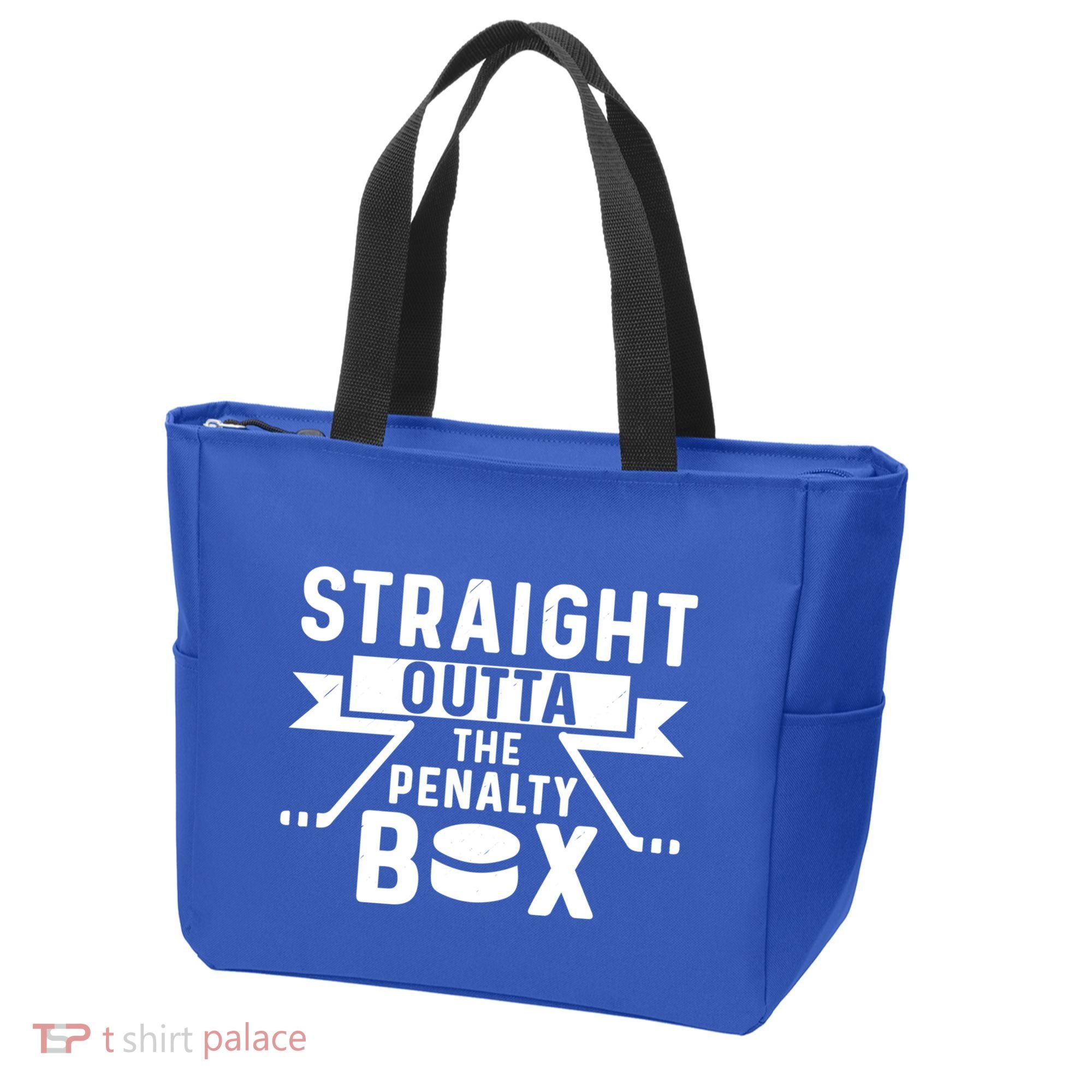 Funny Ice Hockey Player Straight Outta The Penalty Box Gift Tote Bag