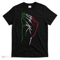 Funny Italian Hand Gesture Italian Flag Italy Italia T-Shirt thumb 0