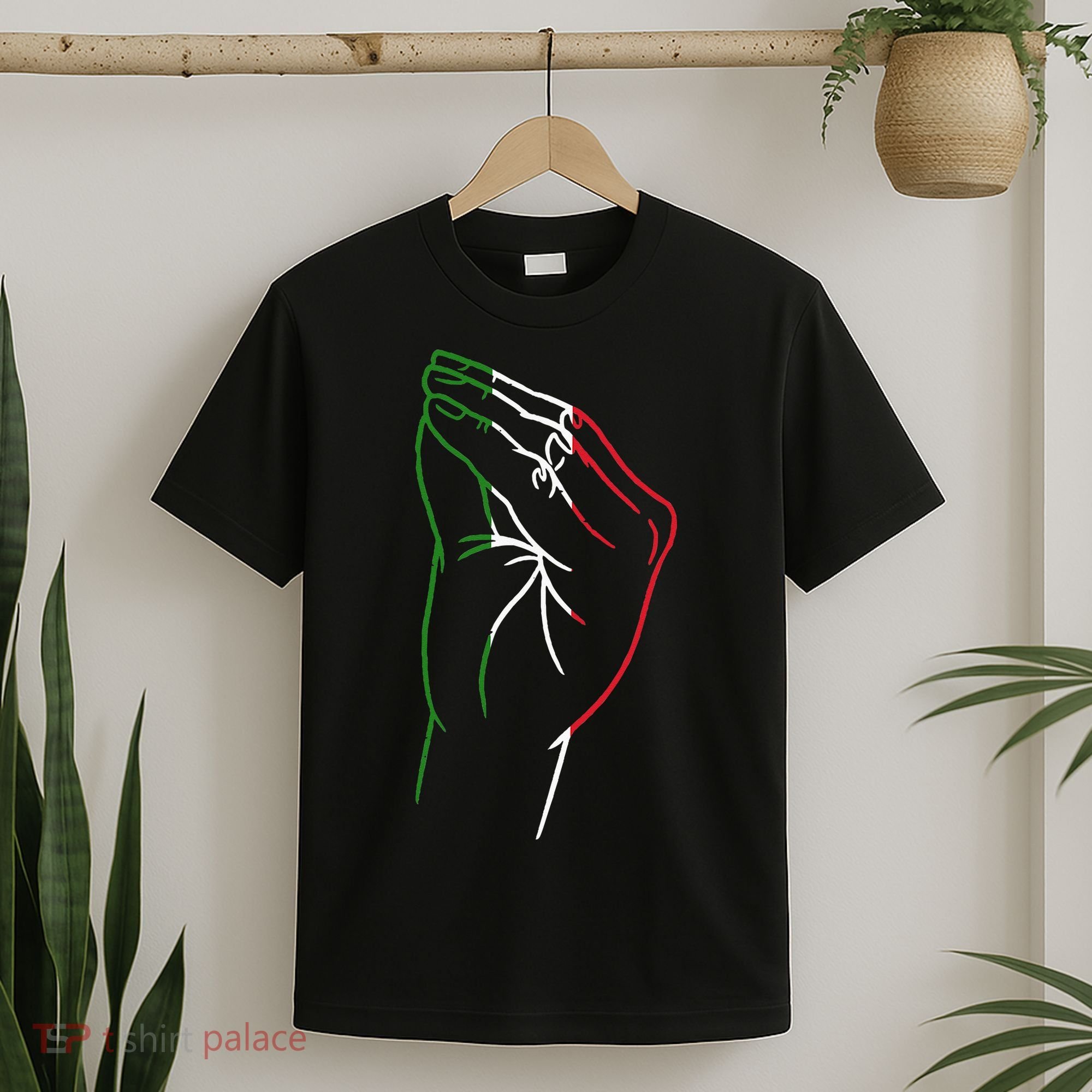 Funny Italian Hand Gesture Italian Flag Italy Italia T-Shirt