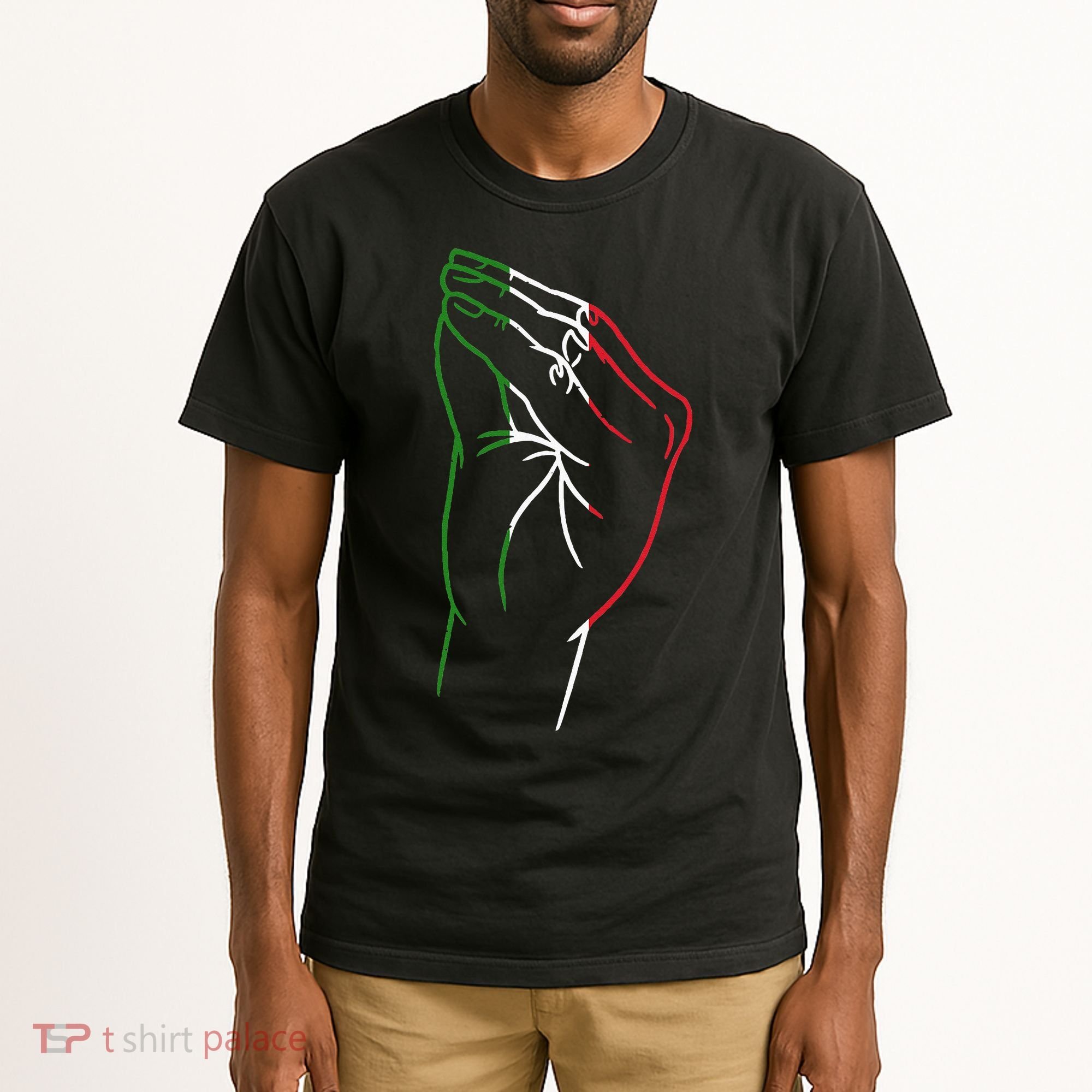 Funny Italian Hand Gesture Italian Flag Italy Italia Tall T-Shirt