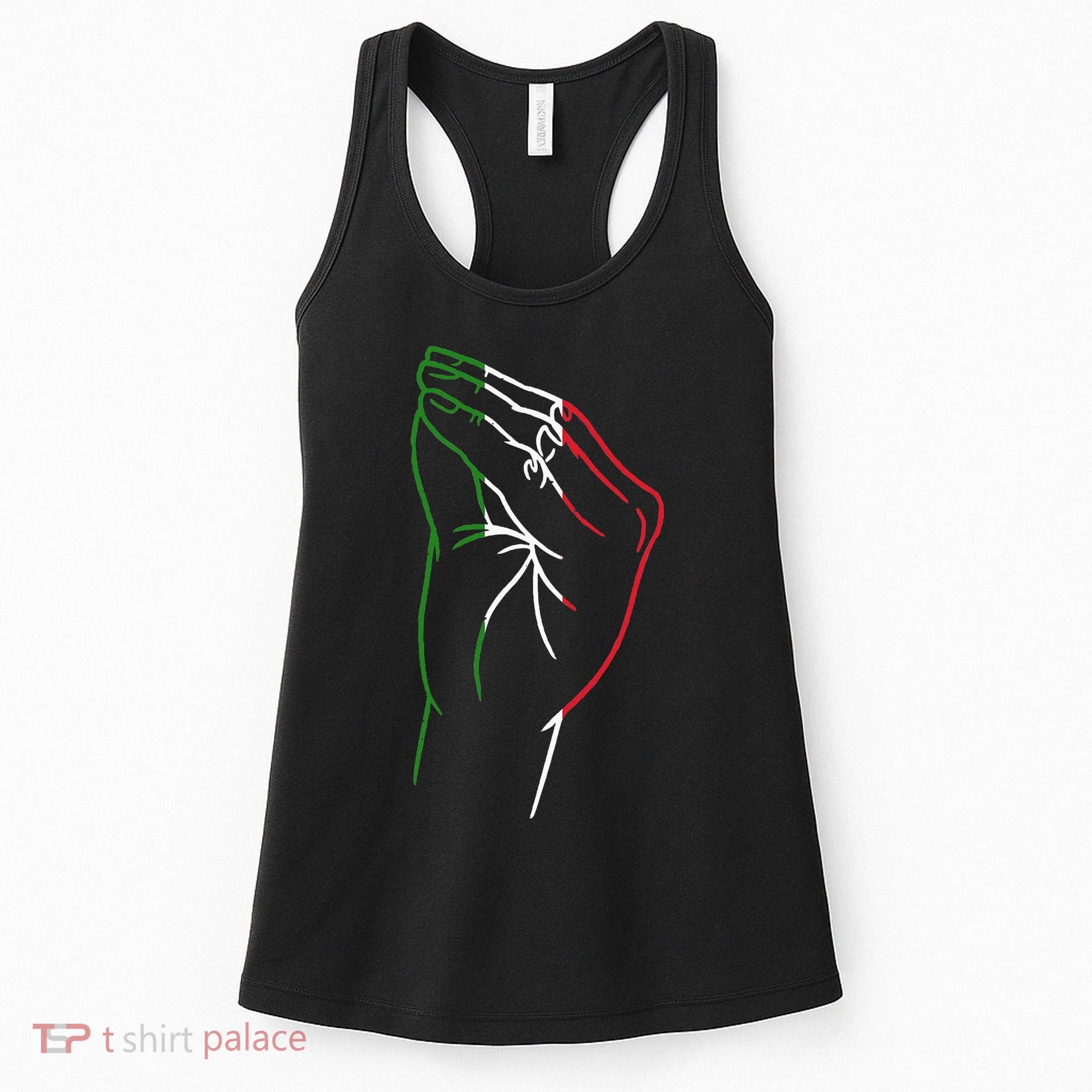 Funny Italian Hand Gesture Italian Flag Italy Italia Women's Tank Top