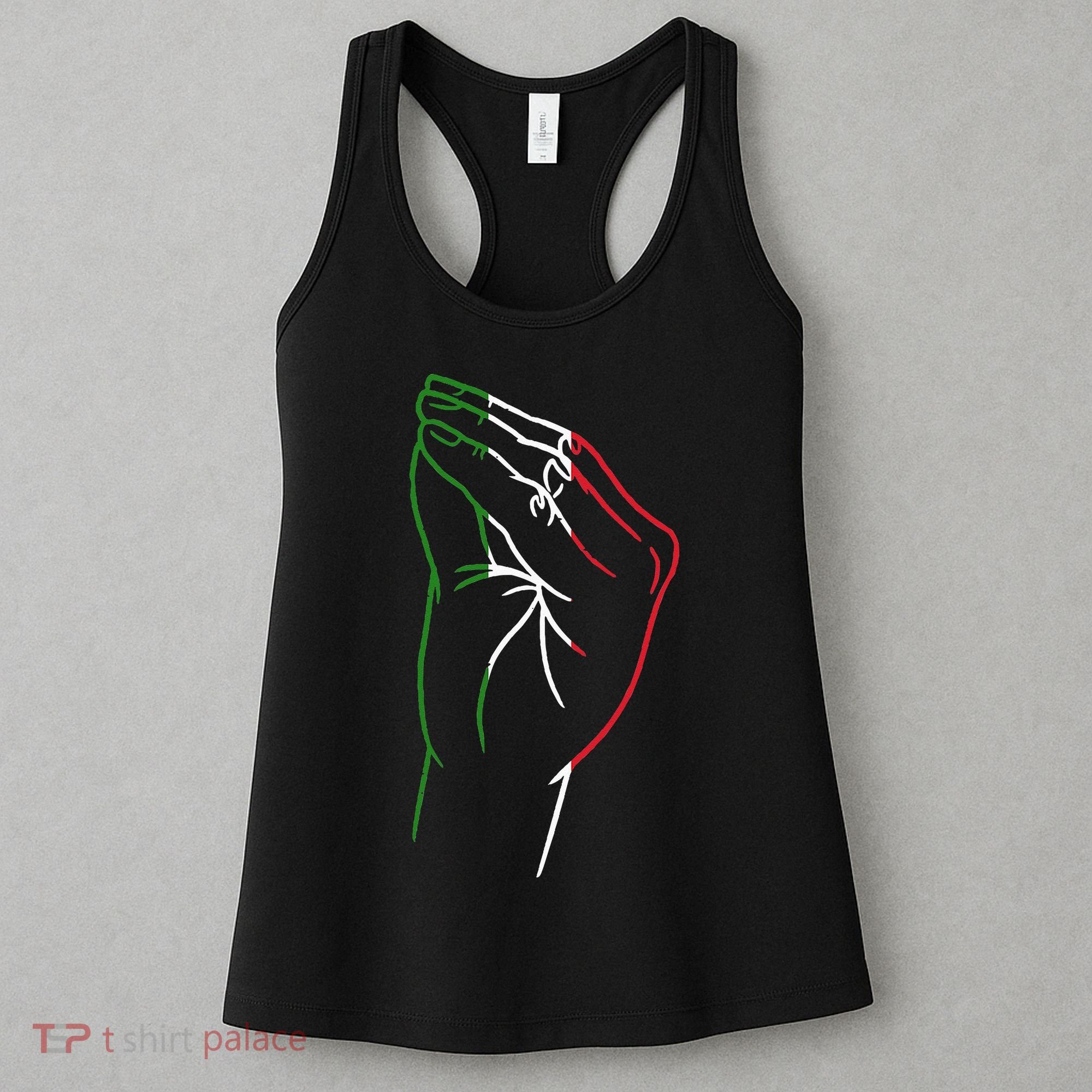 Funny Italian Hand Gesture Italian Flag Italy Italia Women's Tank Top