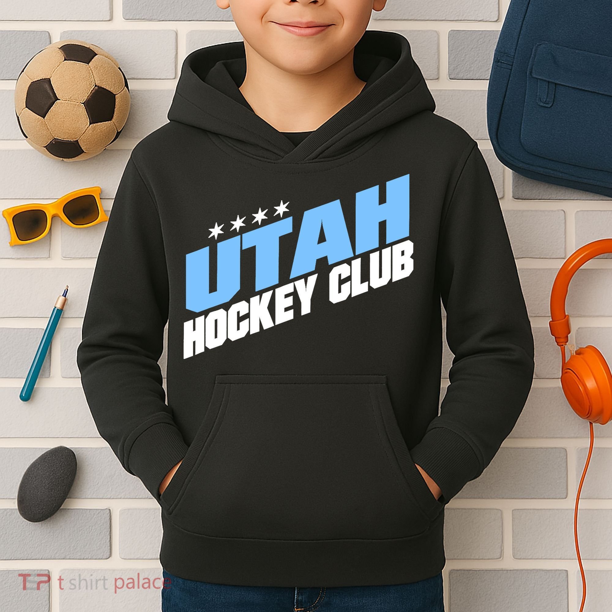 Funny Ice Hockey Player Gift For Utah Hockey Kids Hoodie