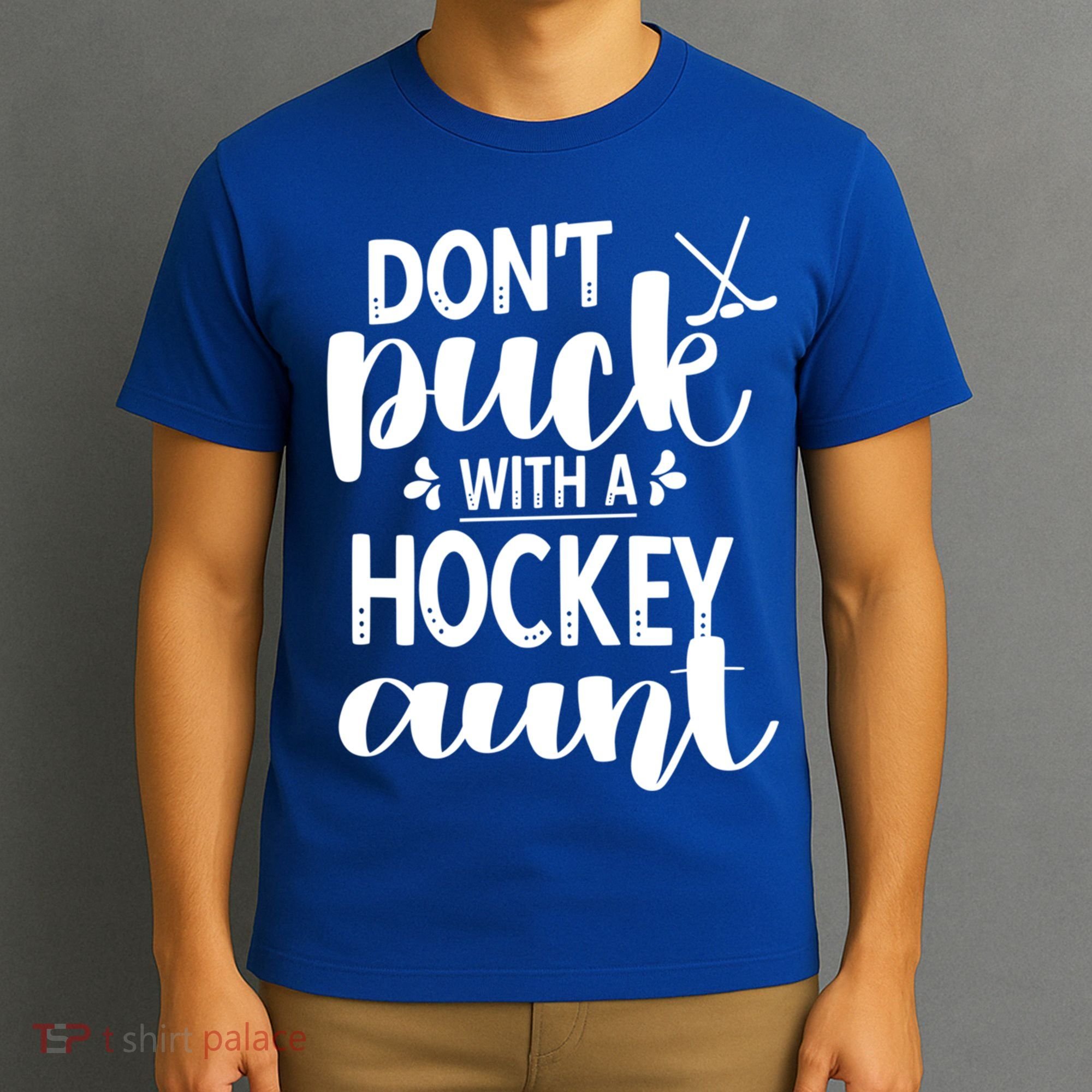 Funny Ice Hockey Aunt Of An Ice Hockey Player Auntie Gift T-Shirt