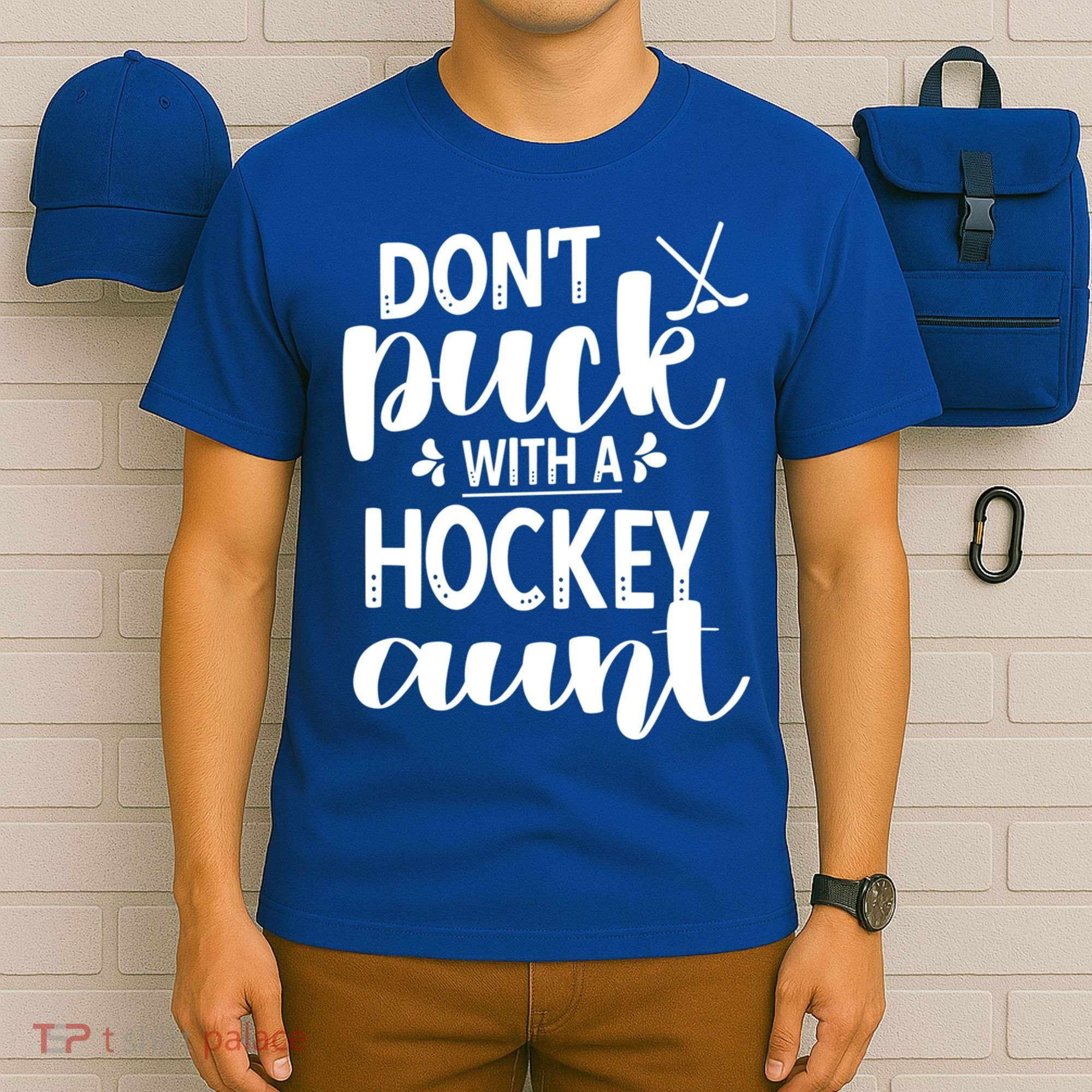 Funny Ice Hockey Aunt Of An Ice Hockey Player Auntie Gift T-Shirt