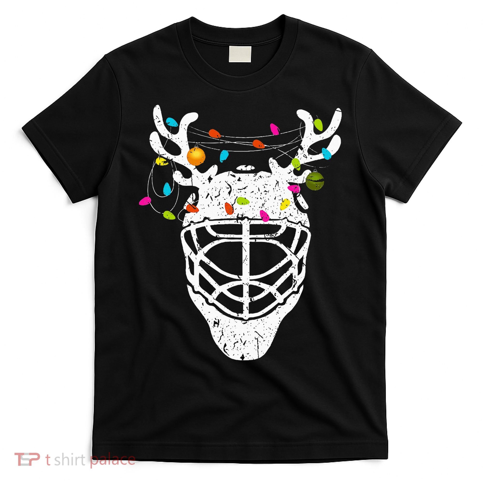 Festive Ice Hockey Reindeer Holiday Hockey T-Shirt