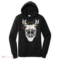 Festive Ice Hockey Reindeer Holiday Hockey Women's Hoodie thumb 0
