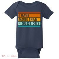 Funny I Have Four Questions Passover Baby Bodysuit thumb 0