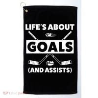 Funny Ice Hockey For Boy Lifes About Goals Gift Golf Towel thumb 0