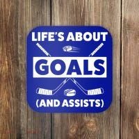 Funny Ice Hockey For Boy Lifes About Goals Gift Coaster thumb 0