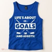 Funny Ice Hockey For Boy Lifes About Goals Gift Tank Top thumb 2