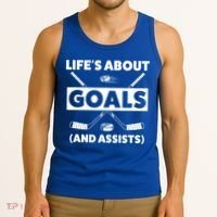 Funny Ice Hockey For Boy Lifes About Goals Gift Tank Top thumb 3