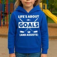 Funny Ice Hockey For Boy Lifes About Goals Gift Kids Hoodie thumb 3
