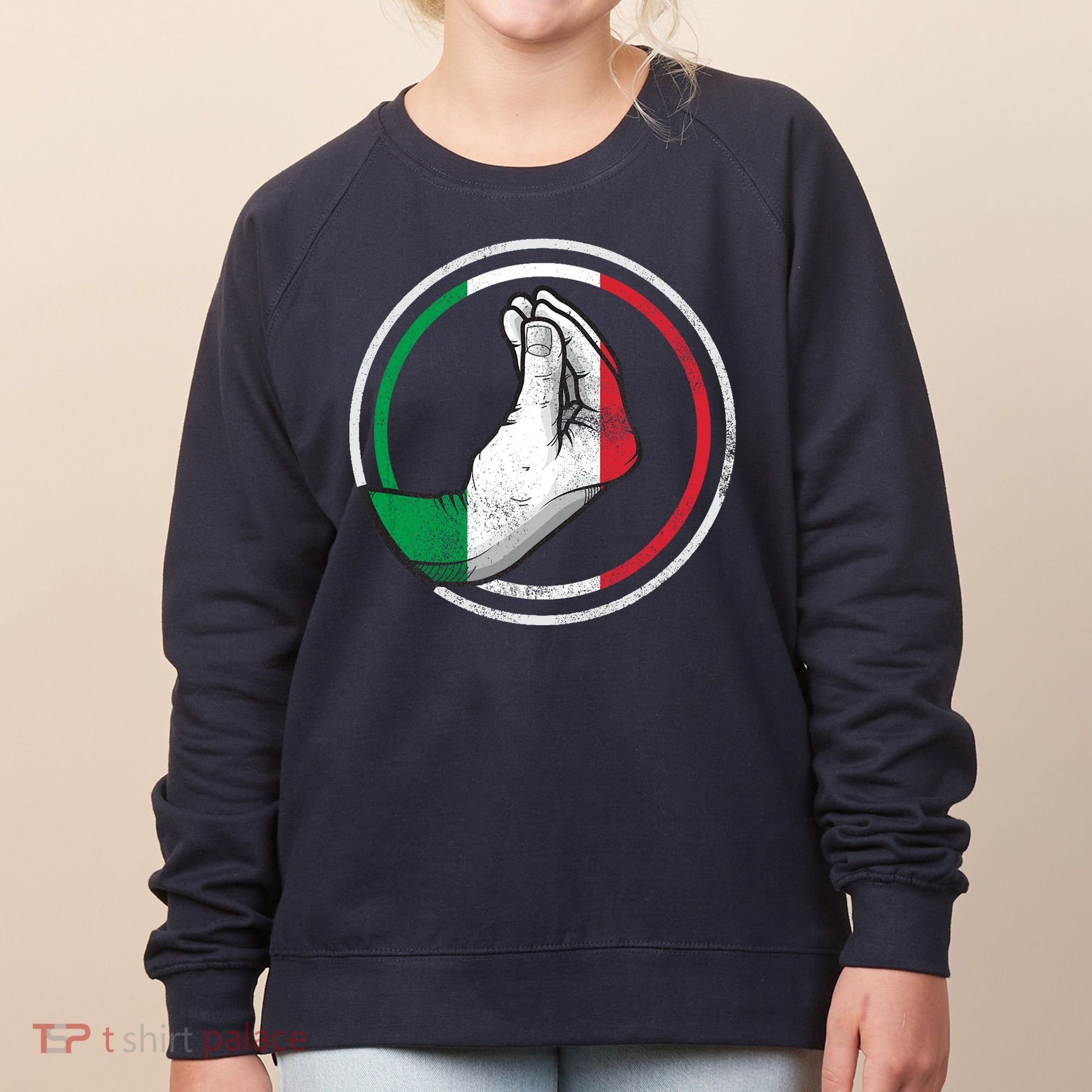 Funny Italy Hand Gesture Italian Flag Women's Sweatshirt