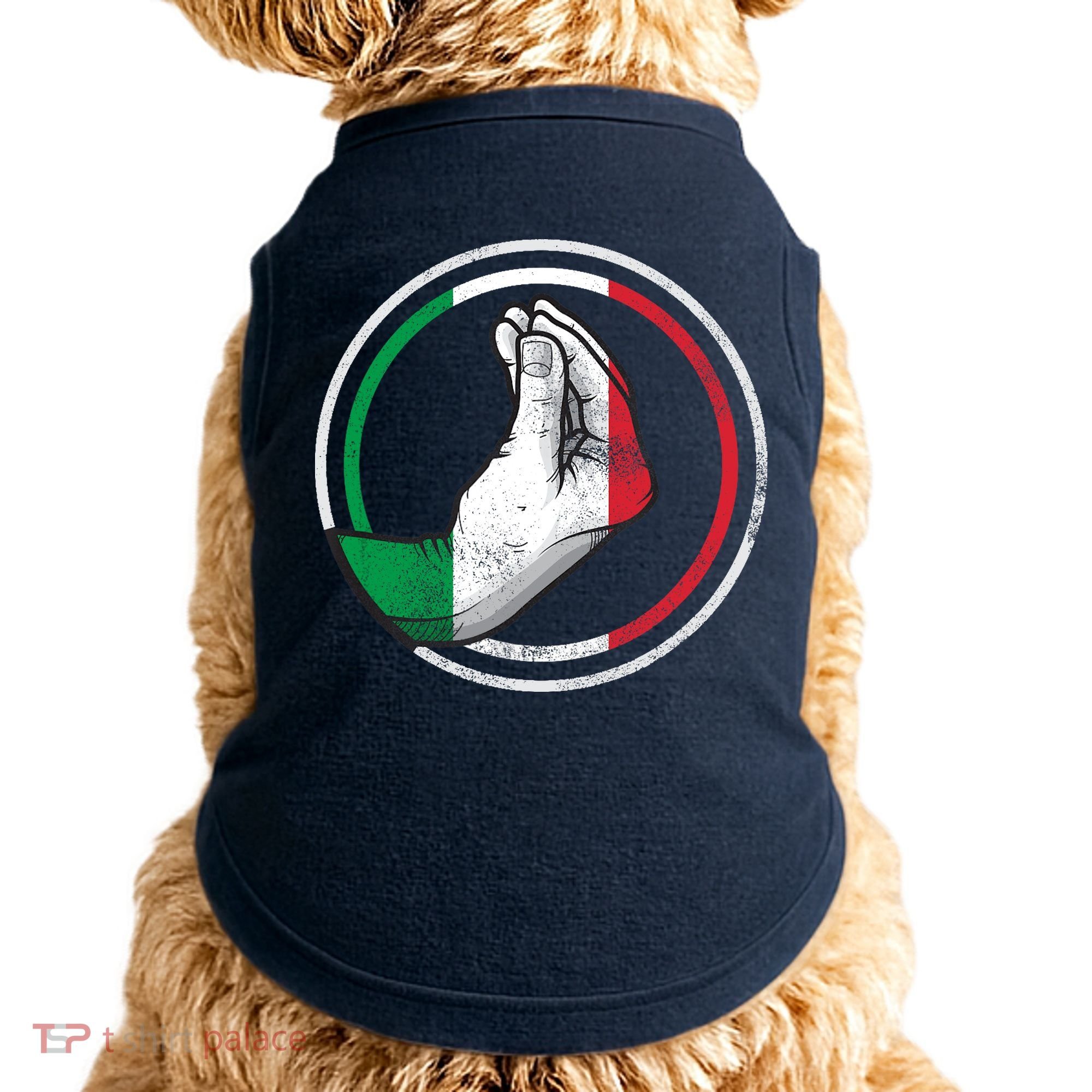 Funny Italy Hand Gesture Italian Flag Doggie Tank