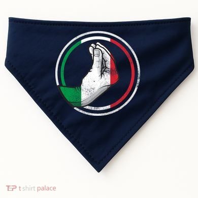 Funny Italy Hand Gesture Italian Flag USA-Made Doggie Bandana