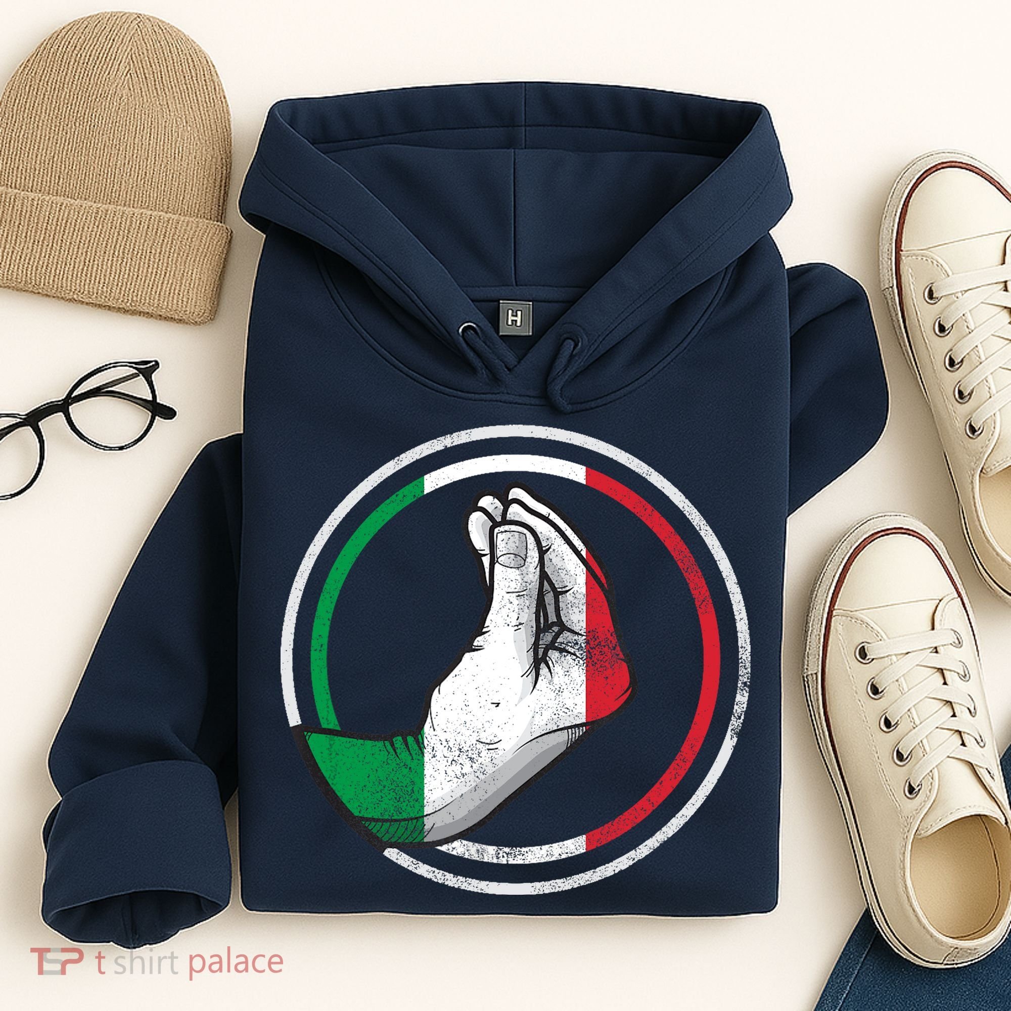 Funny Italy Hand Gesture Italian Flag Hoodie