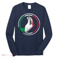 Funny Italy Hand Gesture Italian Flag Long Sleeve Shirt thumb 0
