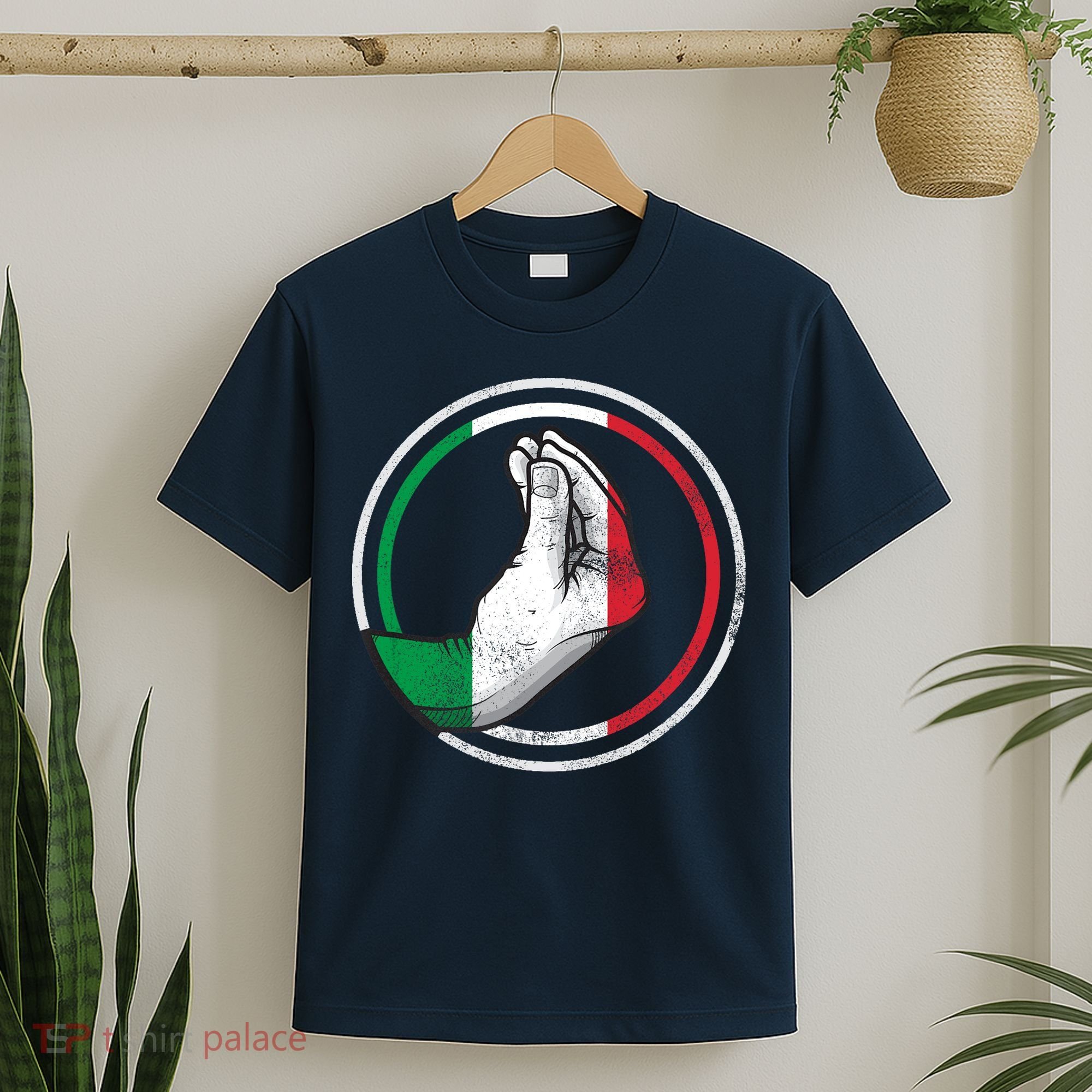 Funny Italy Hand Gesture Italian Flag T-Shirt