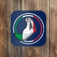 Funny Italy Hand Gesture Italian Flag Coaster thumb 0