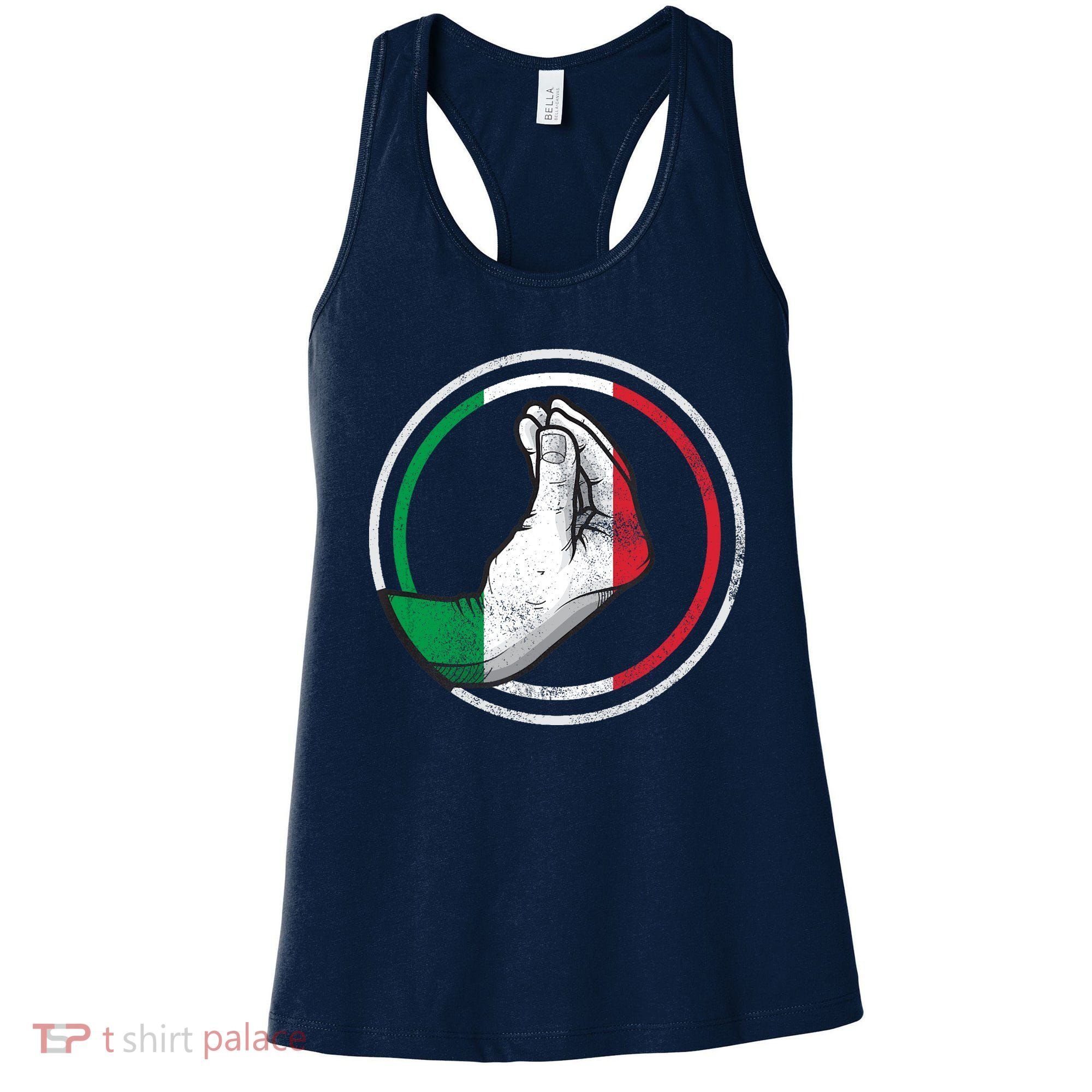 Funny Italy Hand Gesture Italian Flag Women's Tank Top