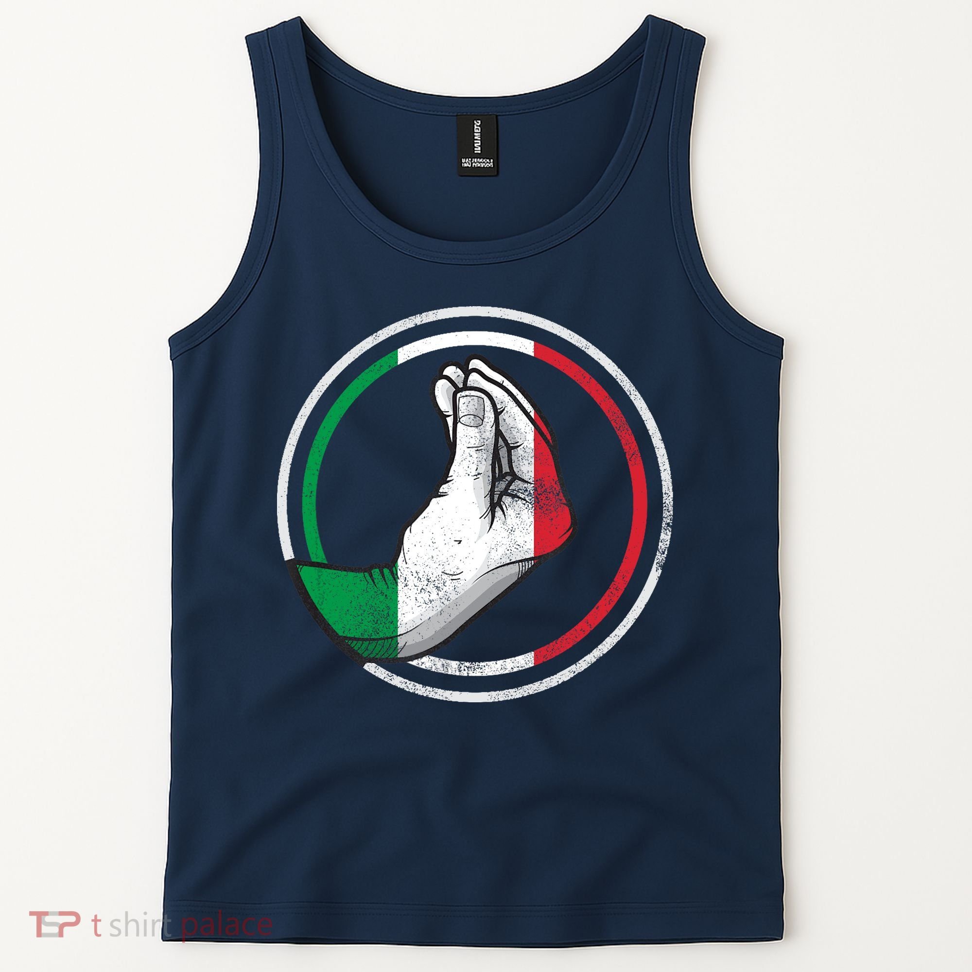 Funny Italy Hand Gesture Italian Flag Tank Top
